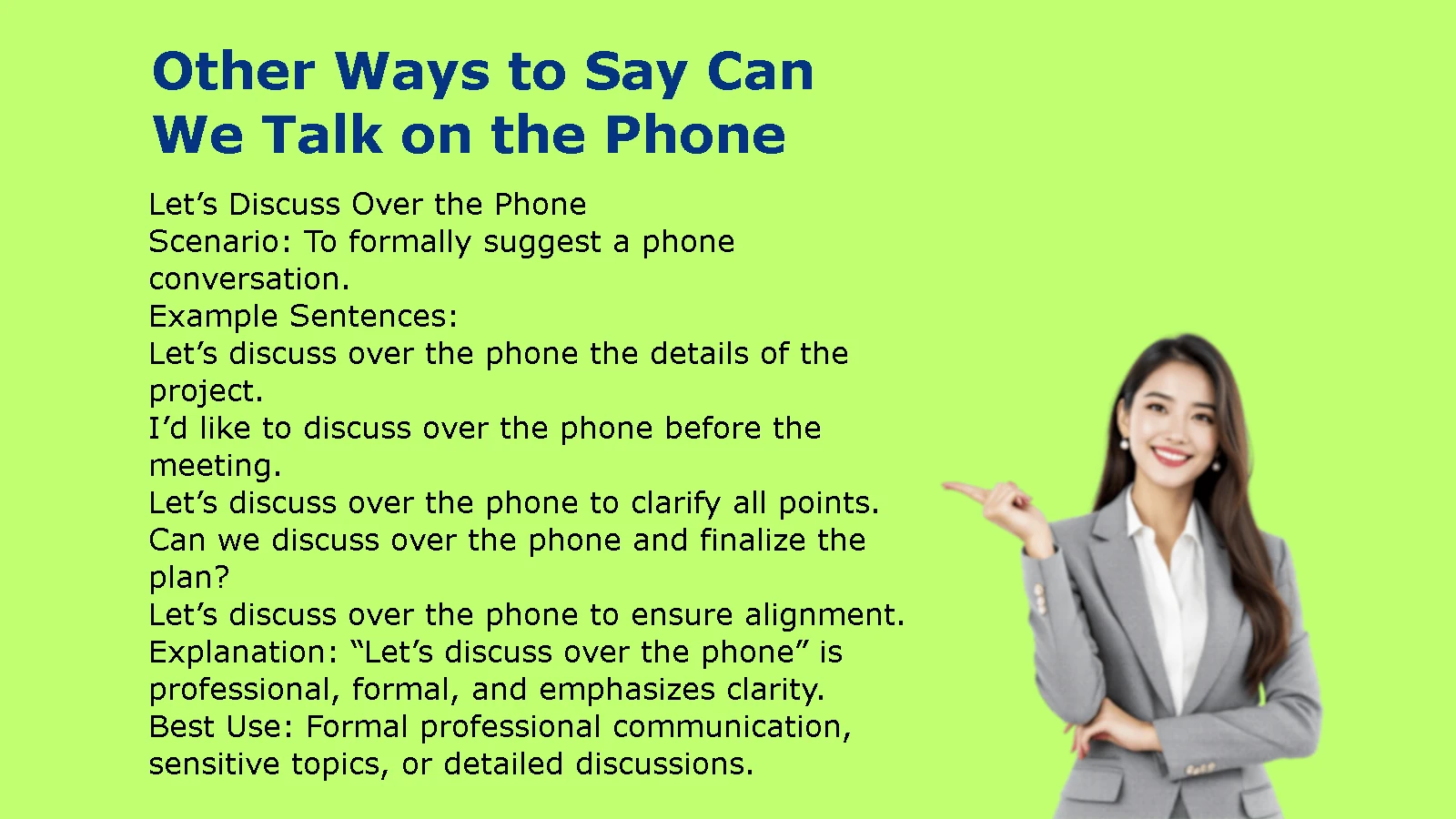 Other Ways to Say Can We Talk on the Phone