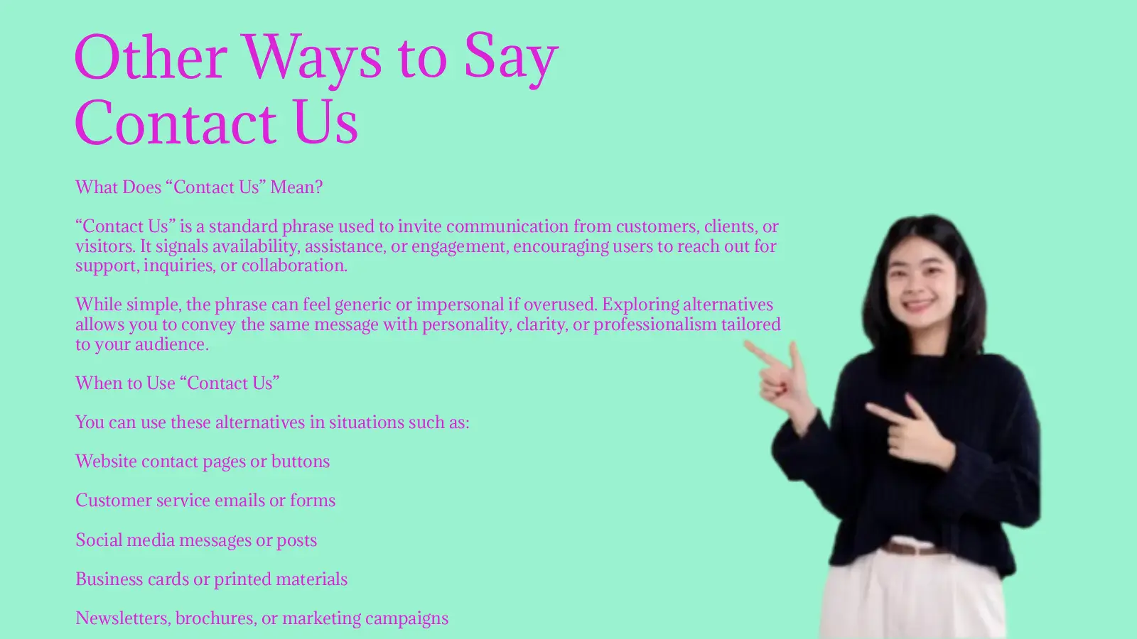 Other Ways to Say Contact Us