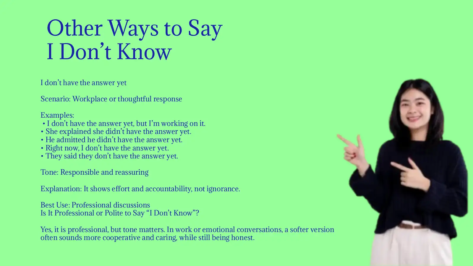 Other Ways to Say I Don’t Know