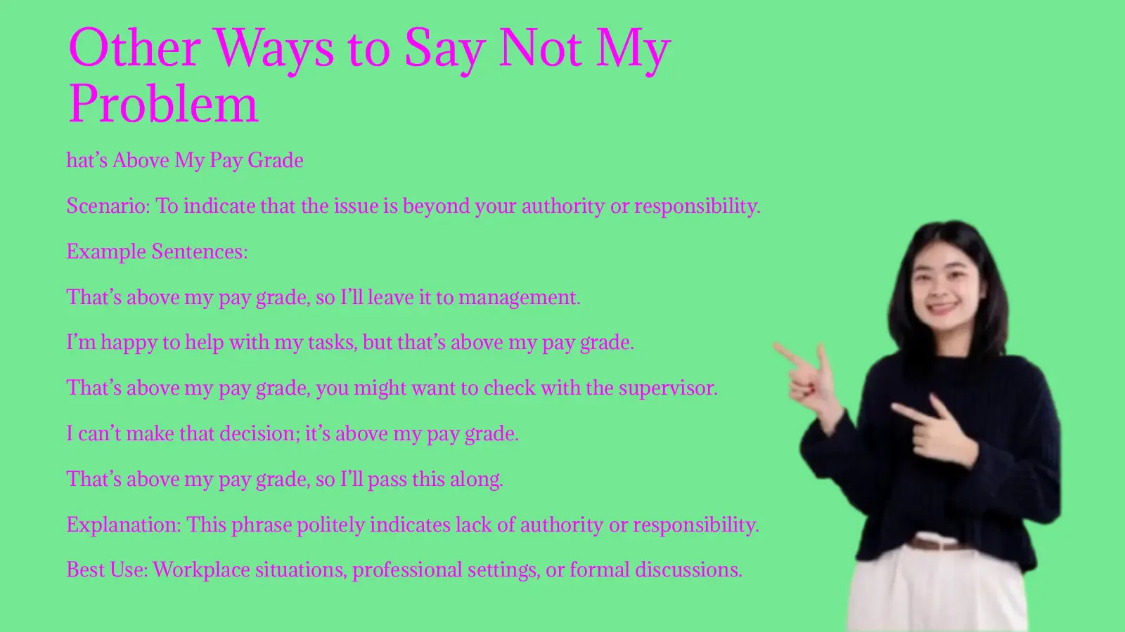 Other Ways to Say Not My Problem