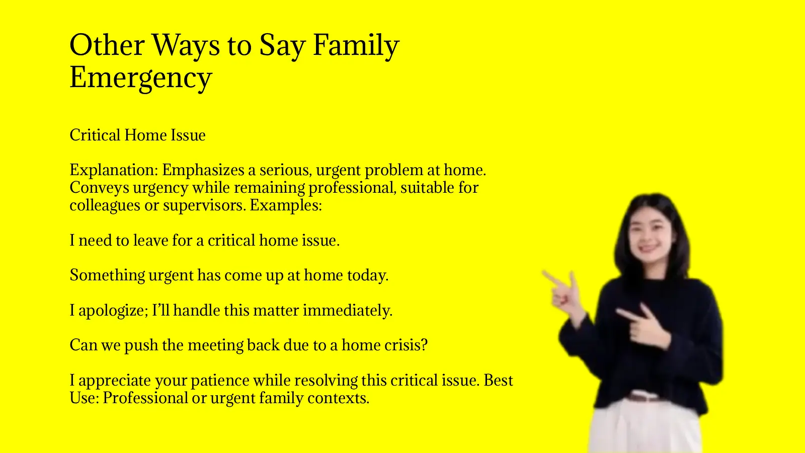 Other Ways to Say Family Emergency