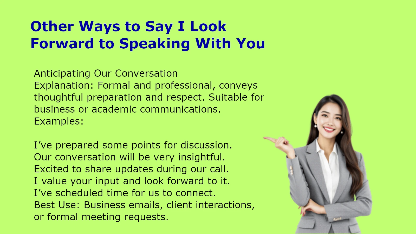 Other Ways to Say I Look Forward to Speaking With You