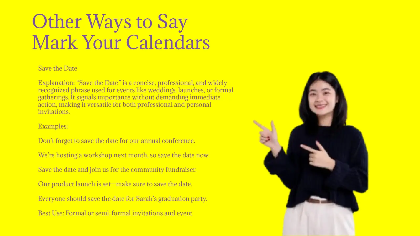 Other Ways to Say Mark Your Calendars