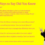 Other Ways to Say Did You Know