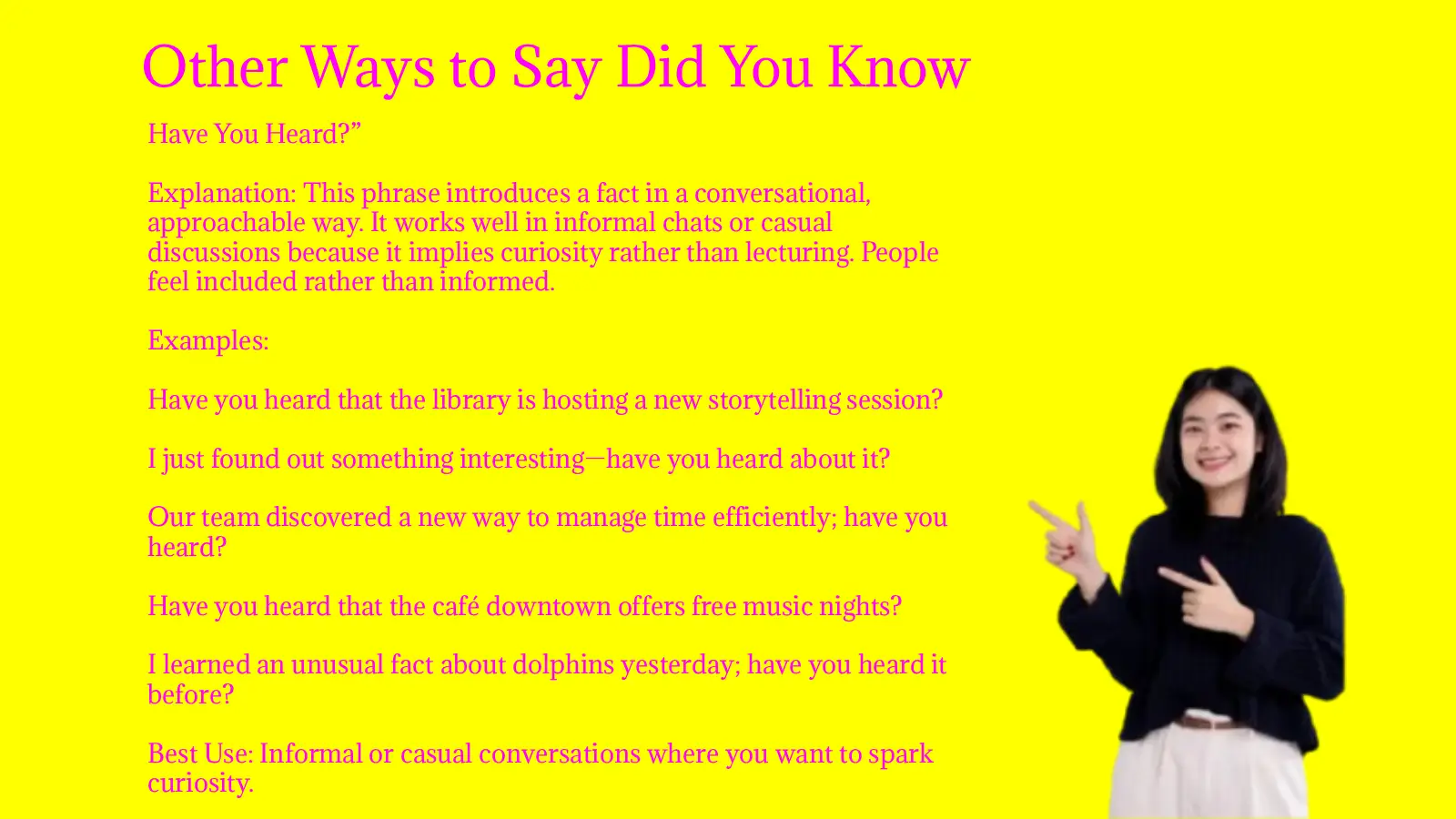 Other Ways to Say Did You Know