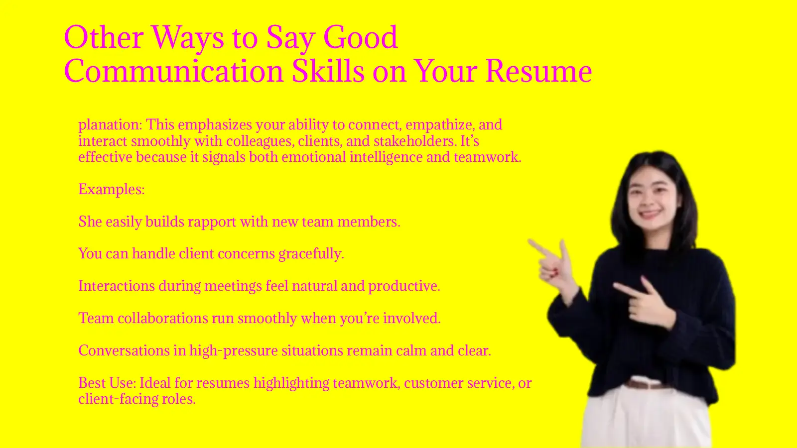 Other Ways to Say Good Communication Skills on Your Resume