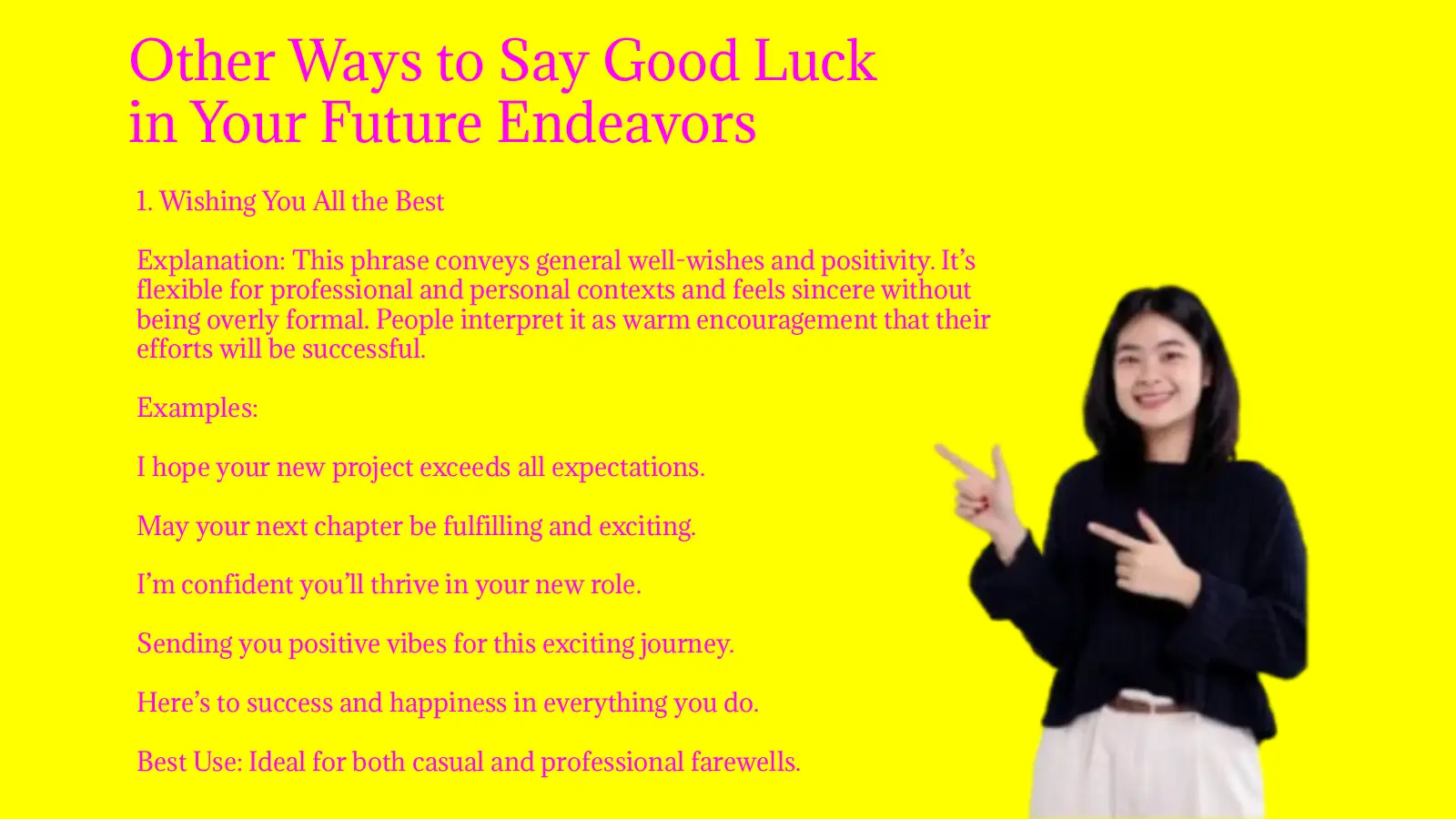 Other Ways to Say Good Luck in Your Future Endeavors