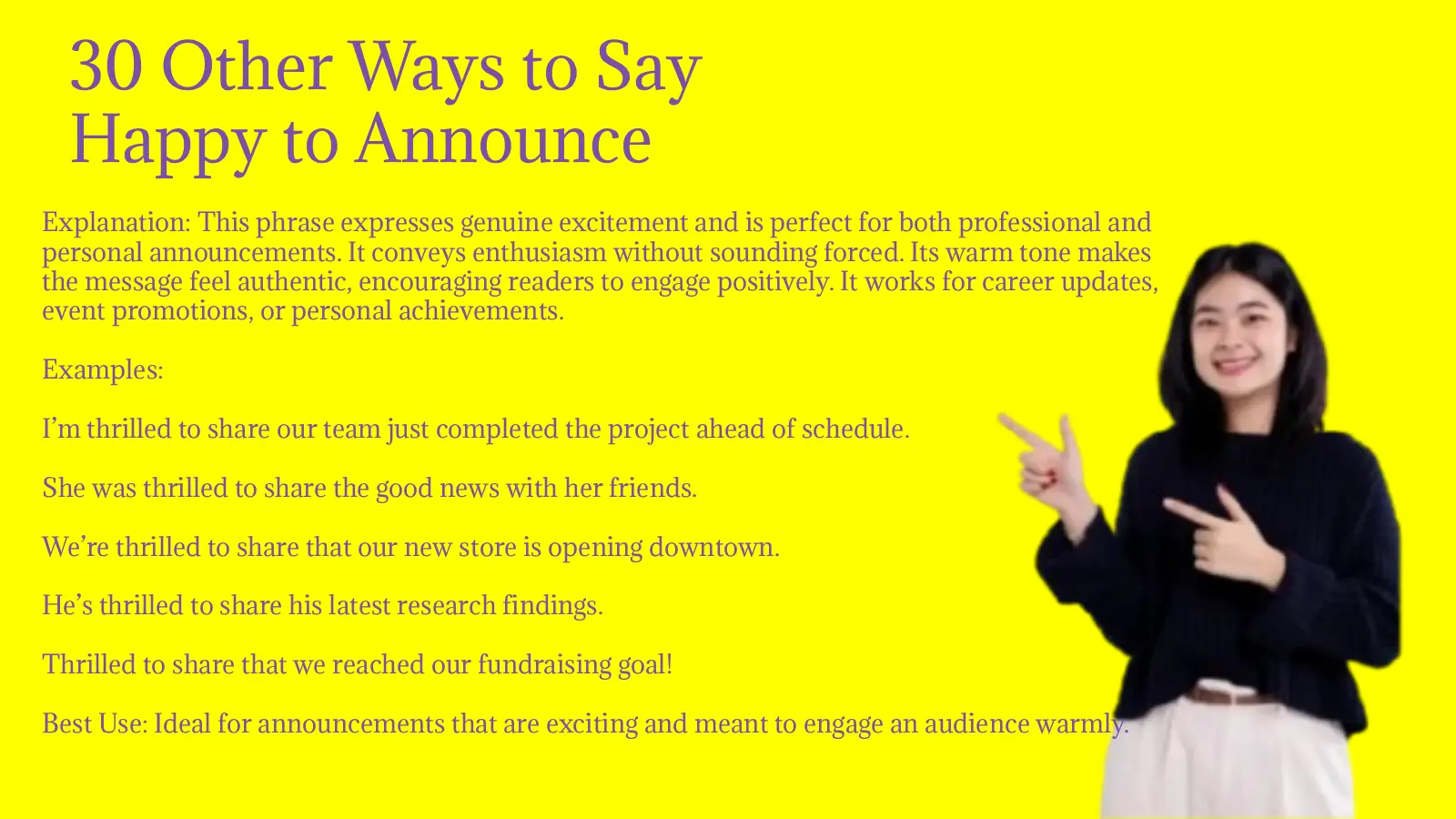 30 Other Ways to Say Happy to Announce – Creative Alternatives