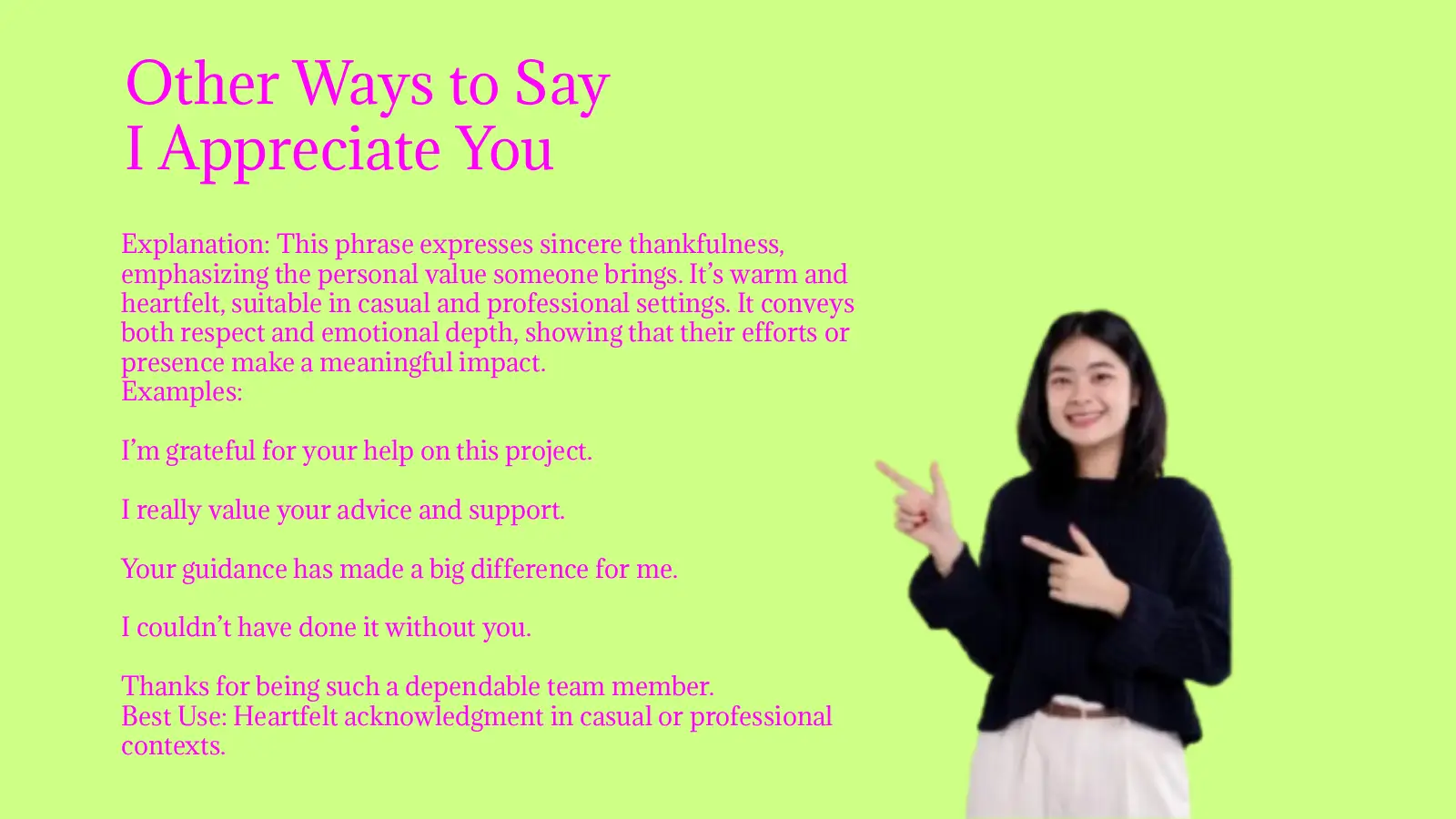 Other Ways to Say I Appreciate You