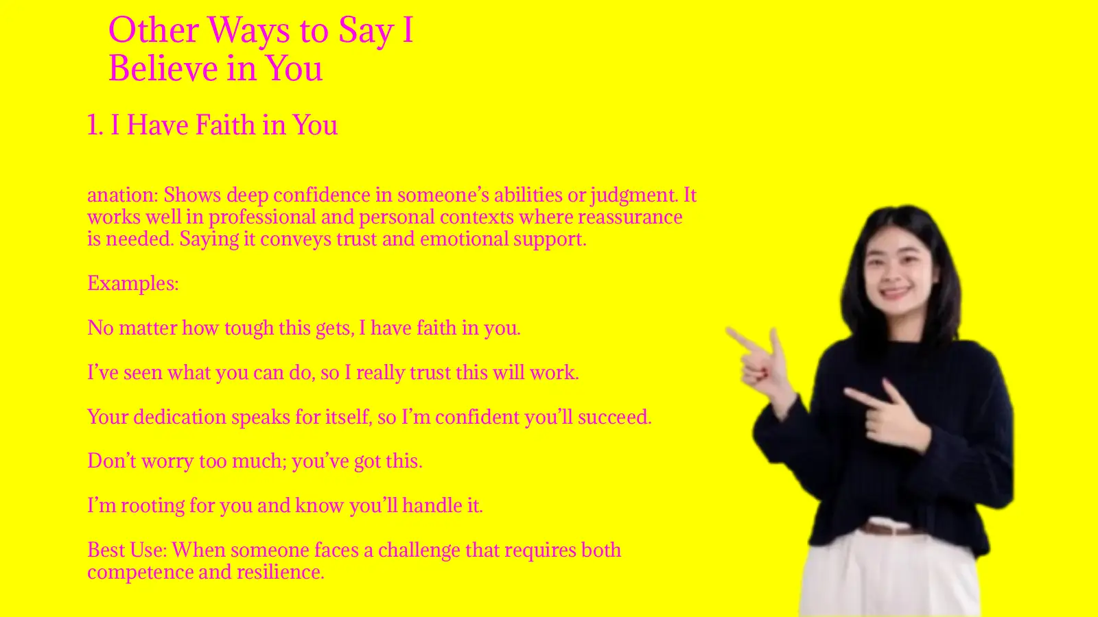Other Ways to Say I Believe in You