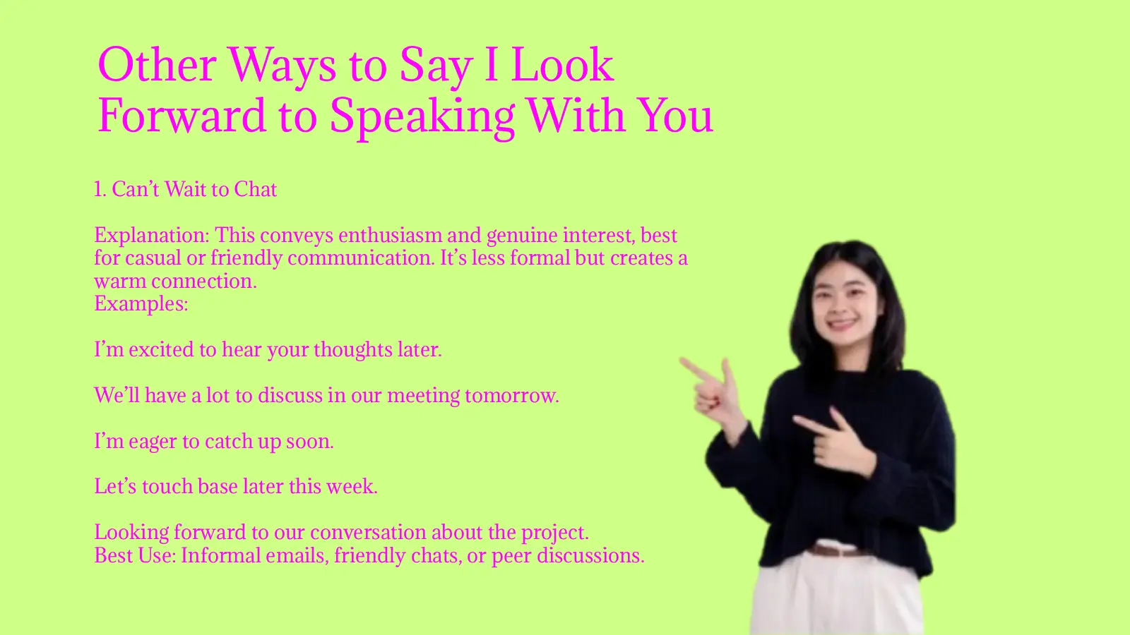 Other Ways to Say I Look Forward to Speaking With You