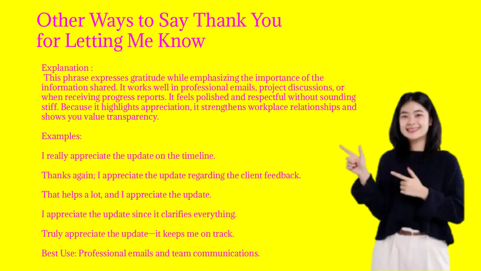 Other Ways to Say Thank You for Letting Me Know