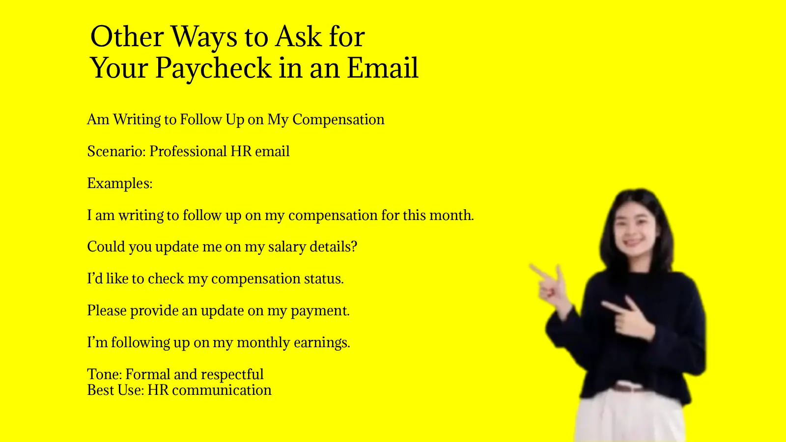 Other Ways to Ask for Your Paycheck in an Email