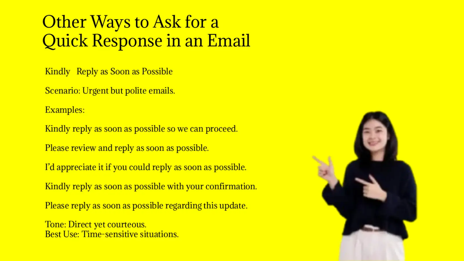 Other Ways to Ask for a Quick Response in an Email