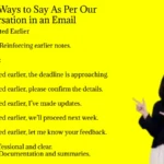 Other Ways to Say As Per Our Conversation in an Email