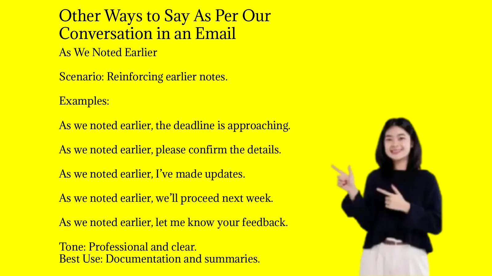 Other Ways to Say As Per Our Conversation in an Email