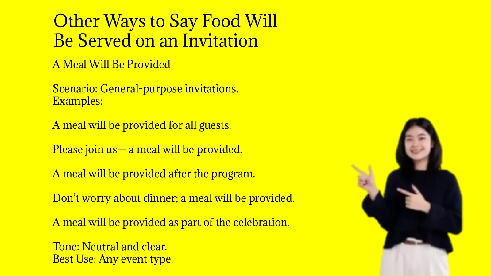 Other Ways to Say Food Will Be Served on an Invitation