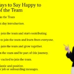 Other Ways to Say Happy to Be Part of the Team