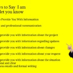 Other Ways to Say I am writing to let you know