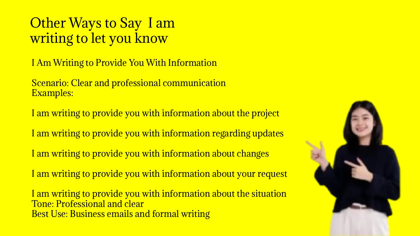 Other Ways to Say I am writing to let you know