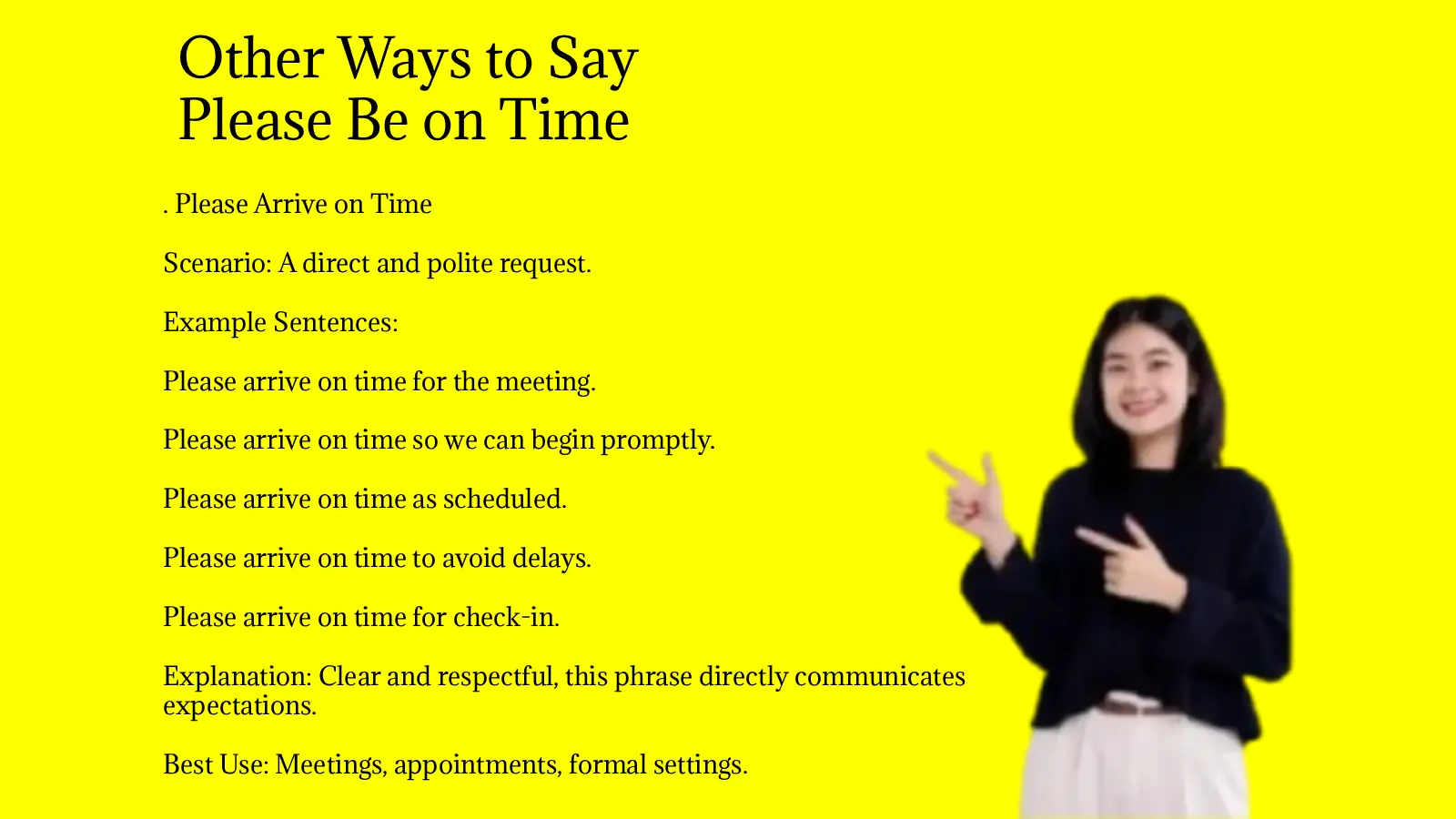 Other Ways to Say Please Be on Time