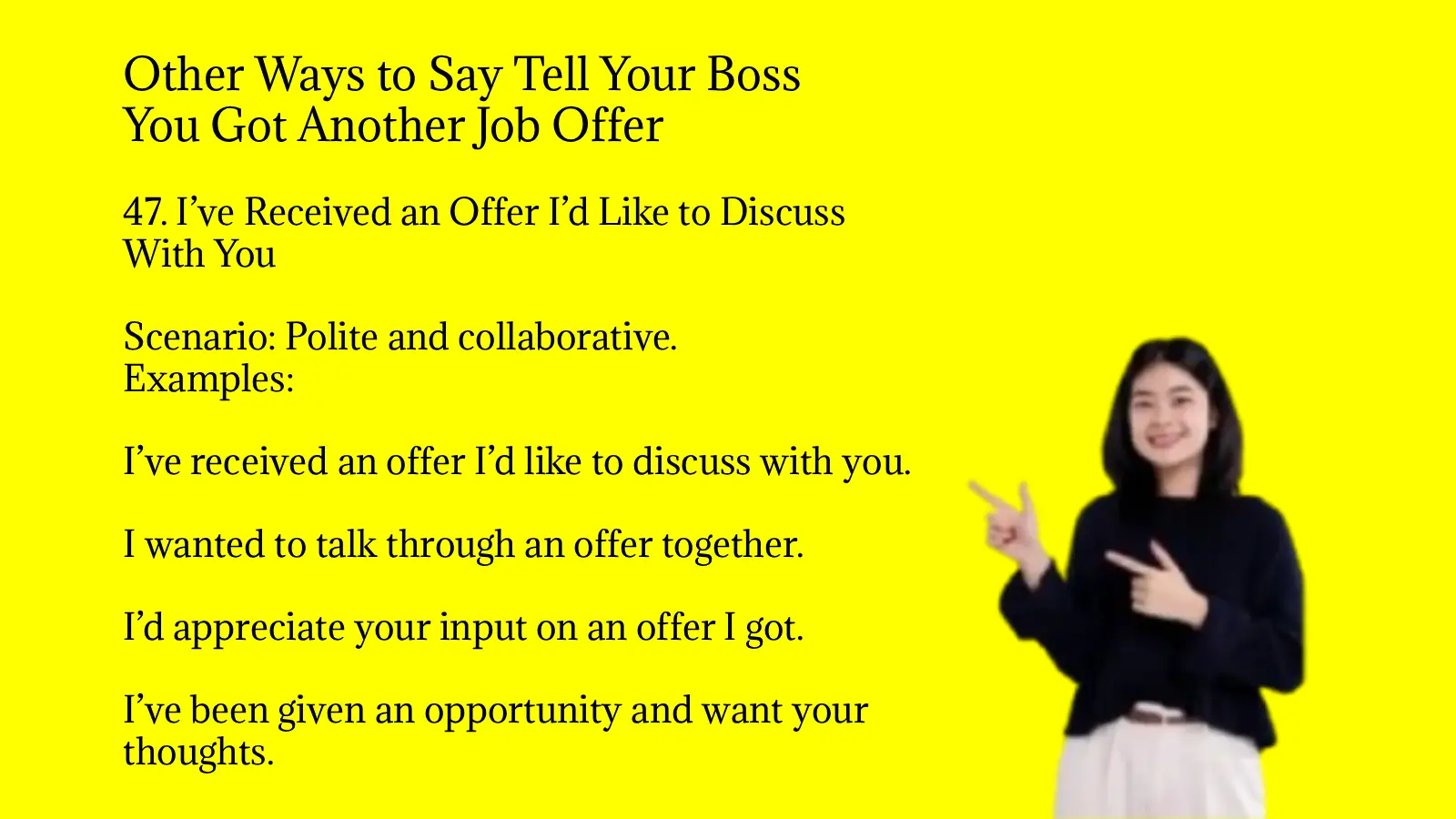 Other Ways to Say Tell Your Boss You Got Another Job Offer