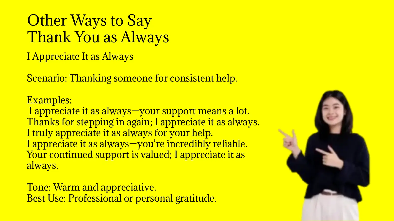 Other Ways to Say Thank You as Always