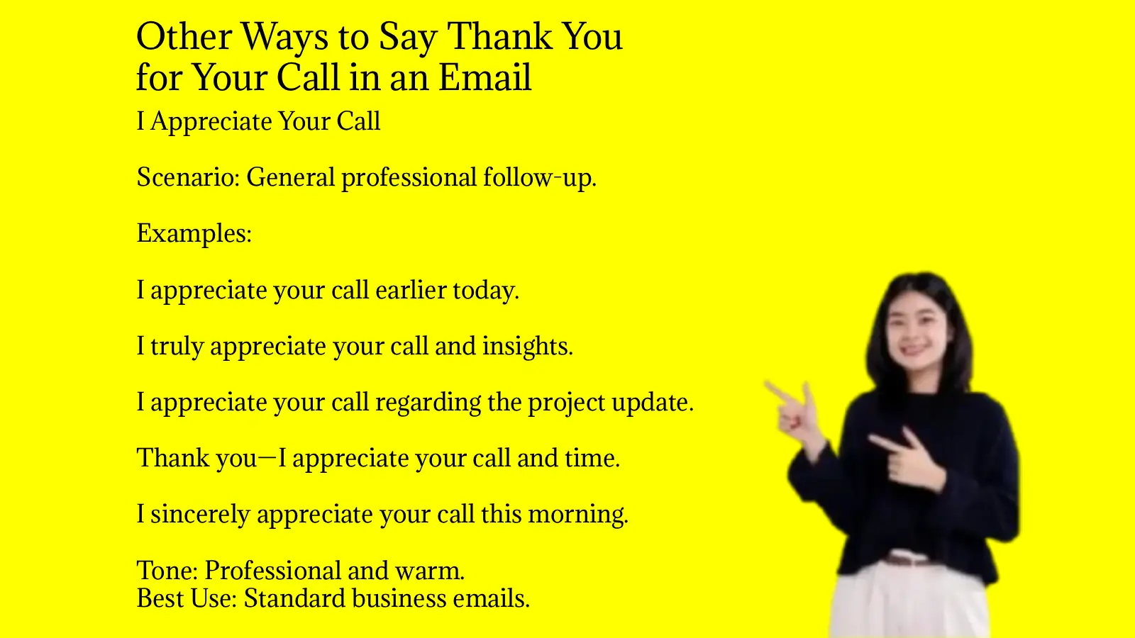 Other Ways to Say Thank You for Your Call in an Email