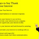 Other Ways to Say Thank You for Your Interest