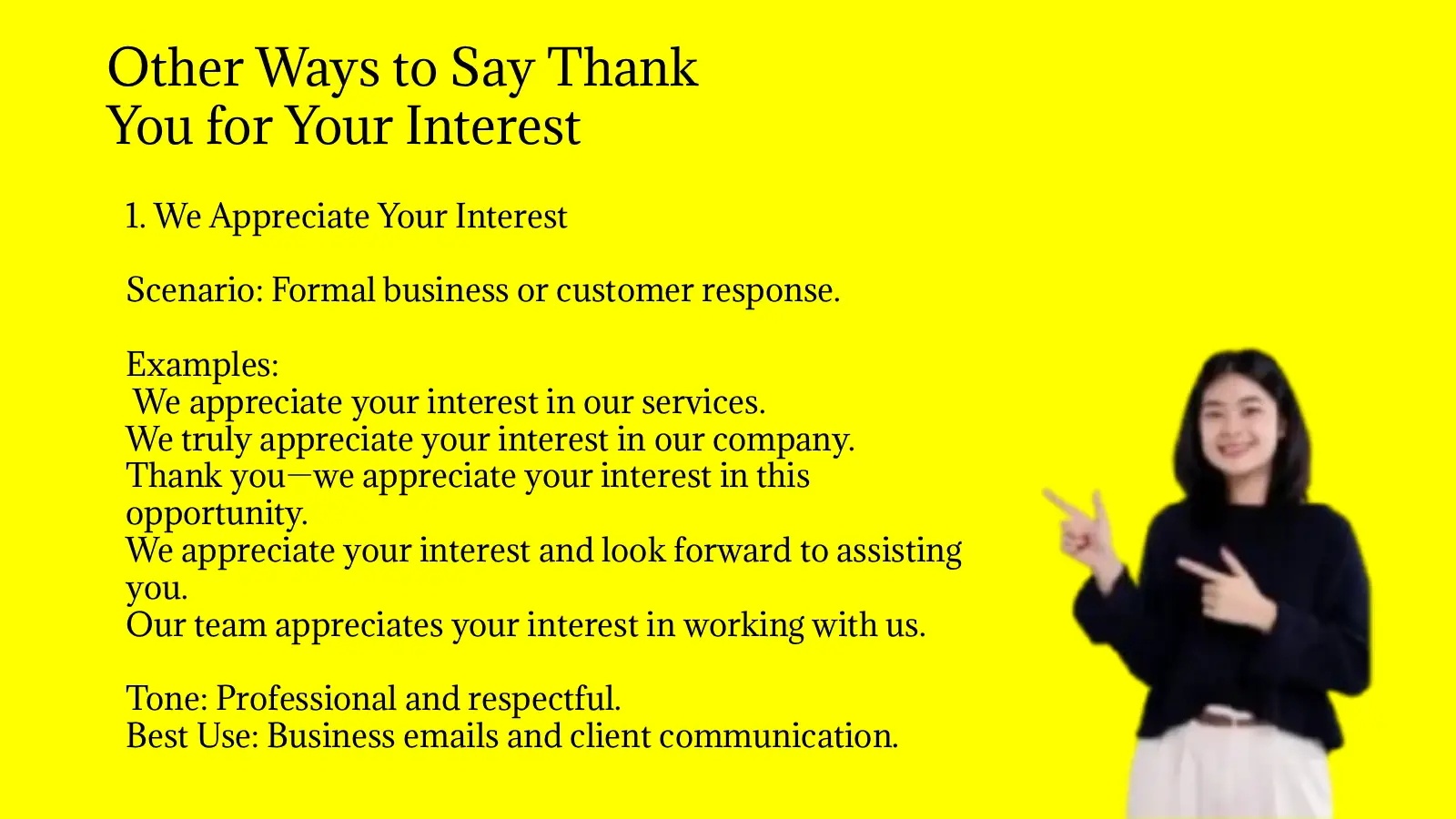 Other Ways to Say Thank You for Your Interest