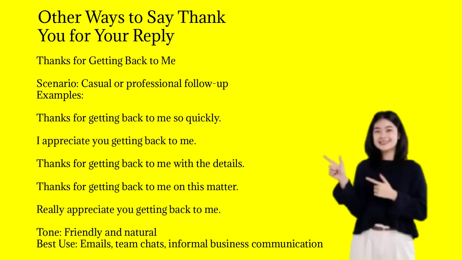 Other Ways to Say Thank You for Your Reply
