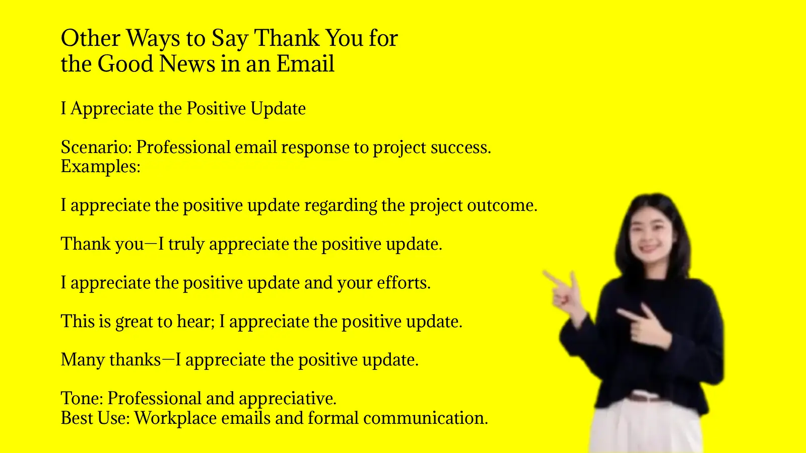 Other Ways to Say Thank You for the Good News in an Email