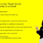 Other Ways to Say Thank You for the Opportunity in an Email