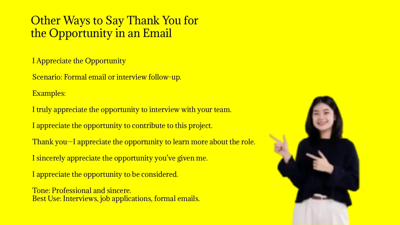 Other Ways to Say Thank You for the Opportunity in an Email