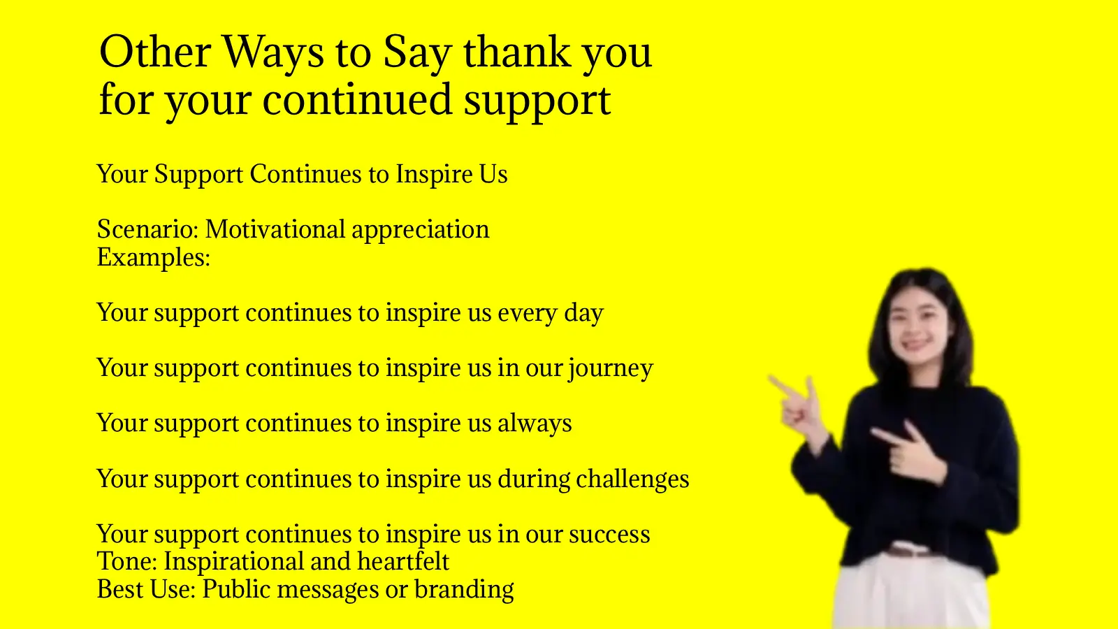Other Ways to Say thank you for your continued support