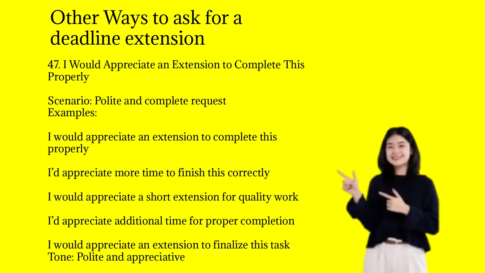 Other Ways to ask for a deadline extension