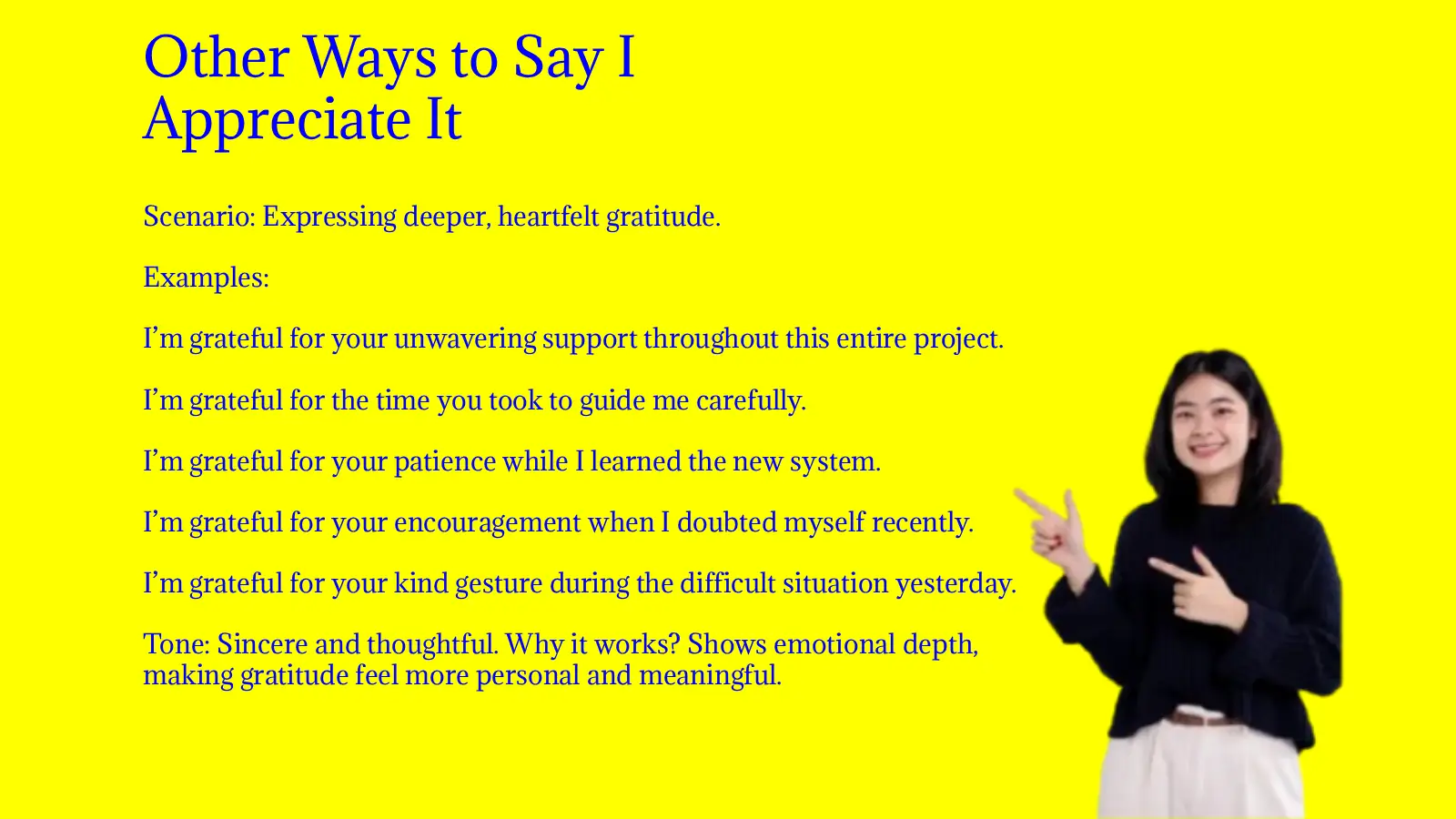 Other Ways to Say I Appreciate