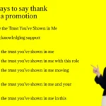 other ways to say thank you for a promotion
