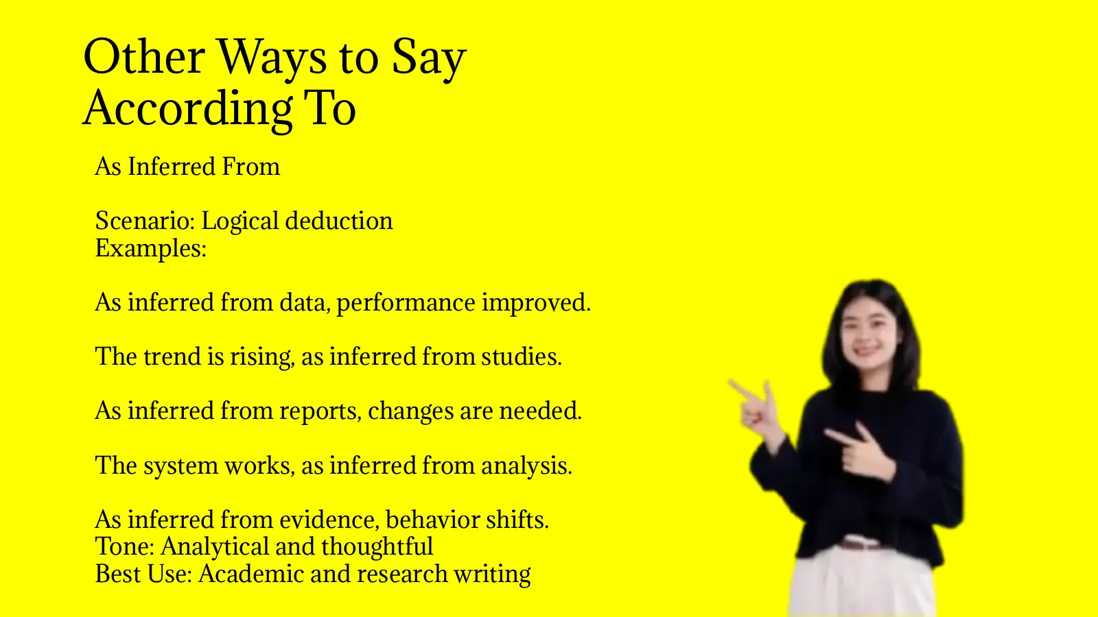 Other Ways to Say According To