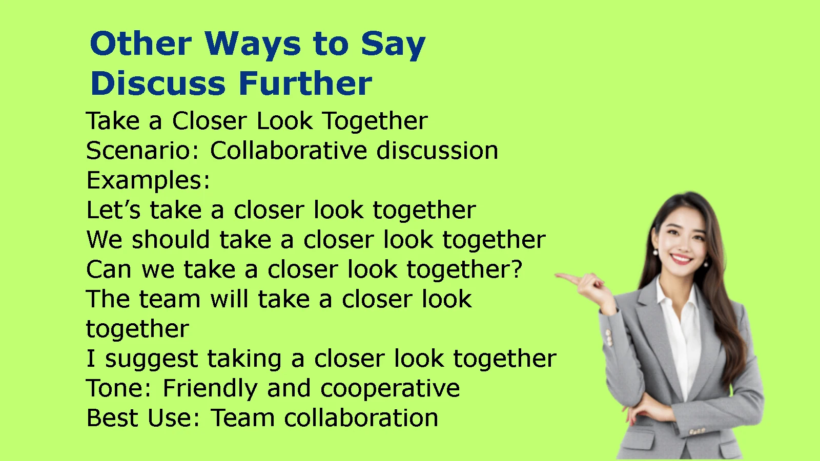 Other Ways to Say Discuss Further