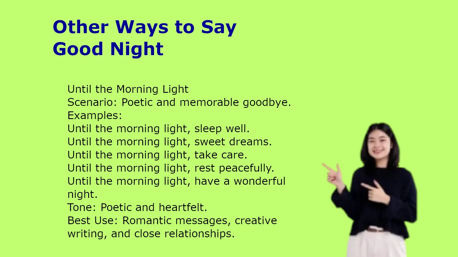 Other Ways to Say Good Night