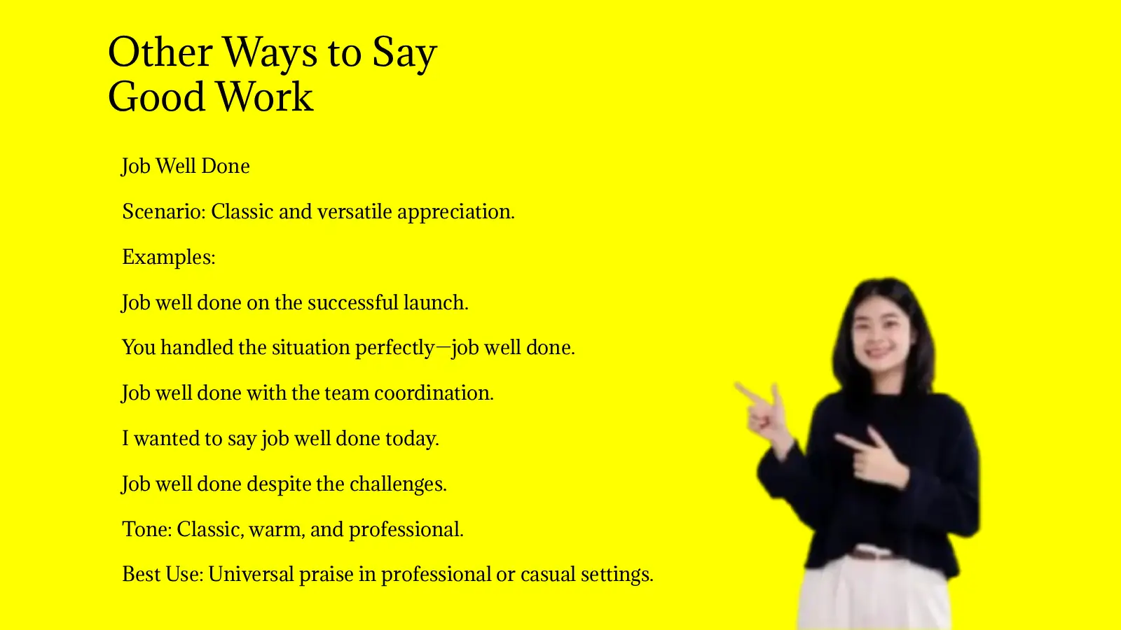 Other Ways to Say Good Work