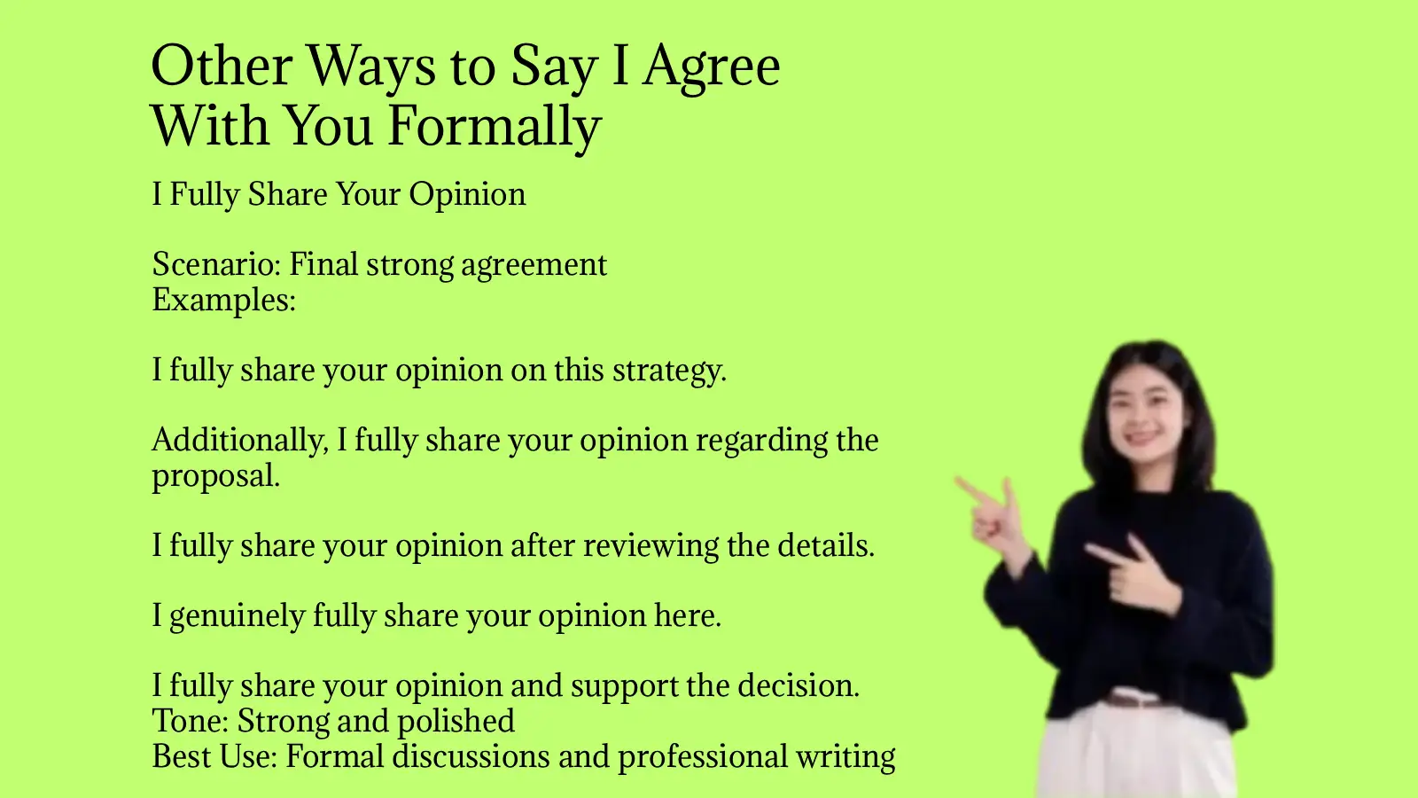 Other Ways to Say I Agree With You Formally