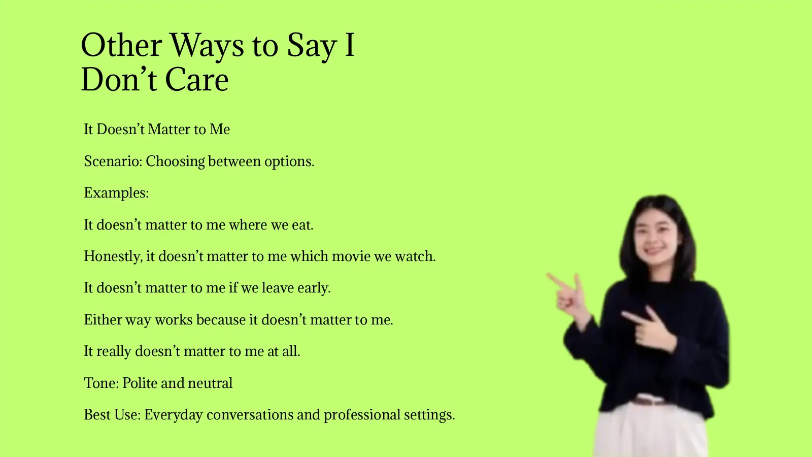 Other Ways to Say I Don’t Care