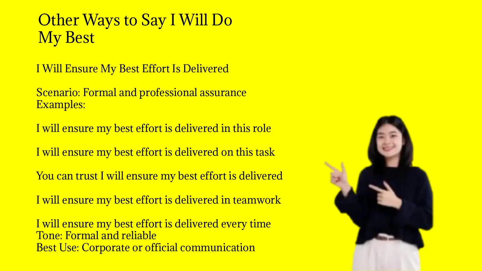 Other Ways to Say I Will Do My Best