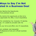 Other Ways to Say I’m Not Interested in a Business Deal