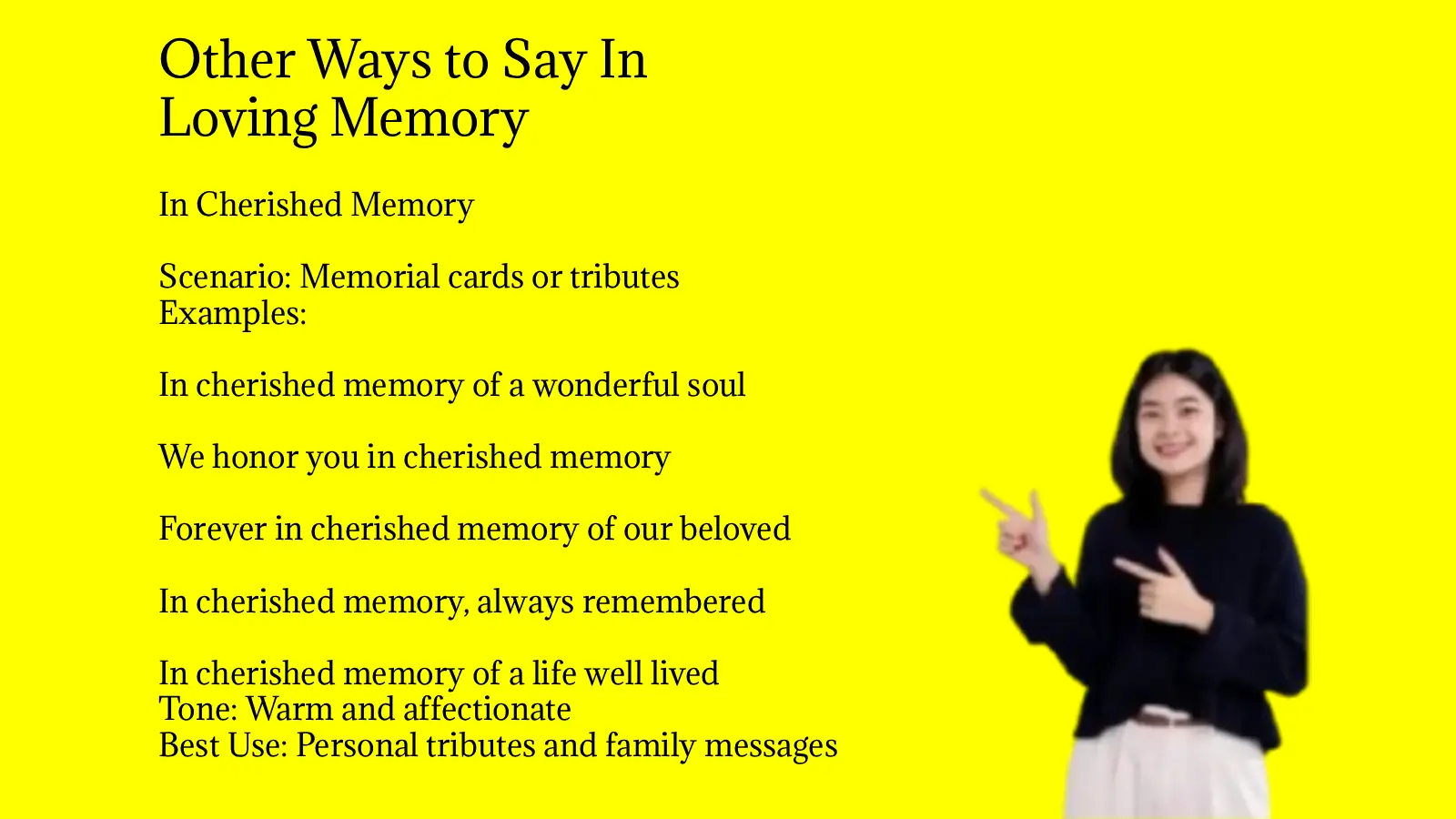 Other Ways to Say In Loving Memory