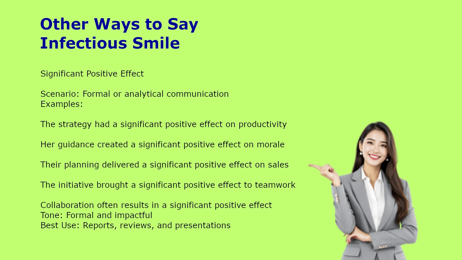 Other Ways to Say Positive Impact