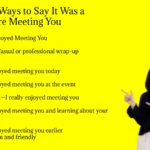 Other Ways to Say It Was a Pleasure Meeting You