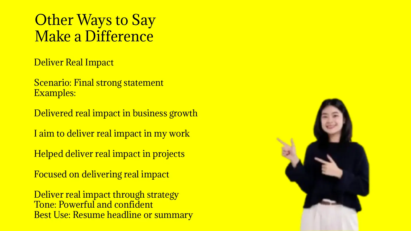 Other Ways to Say Make a Difference